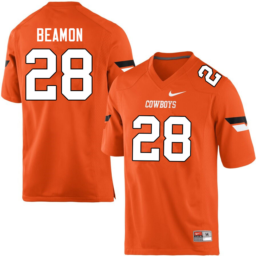 Men #28 De'kelvion Beamon Oklahoma State Cowboys College Football Jerseys Sale-Orange